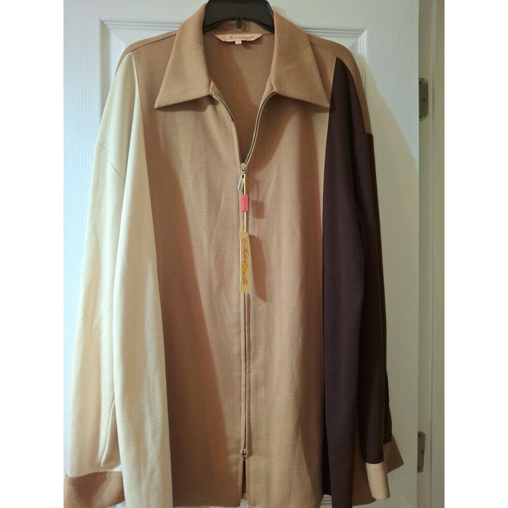 SILVERSILK Men's Long Sleeve Brown Sweater Size 2X NEW